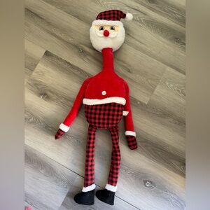 Large Dog Red and Black Plaid Plush Toy